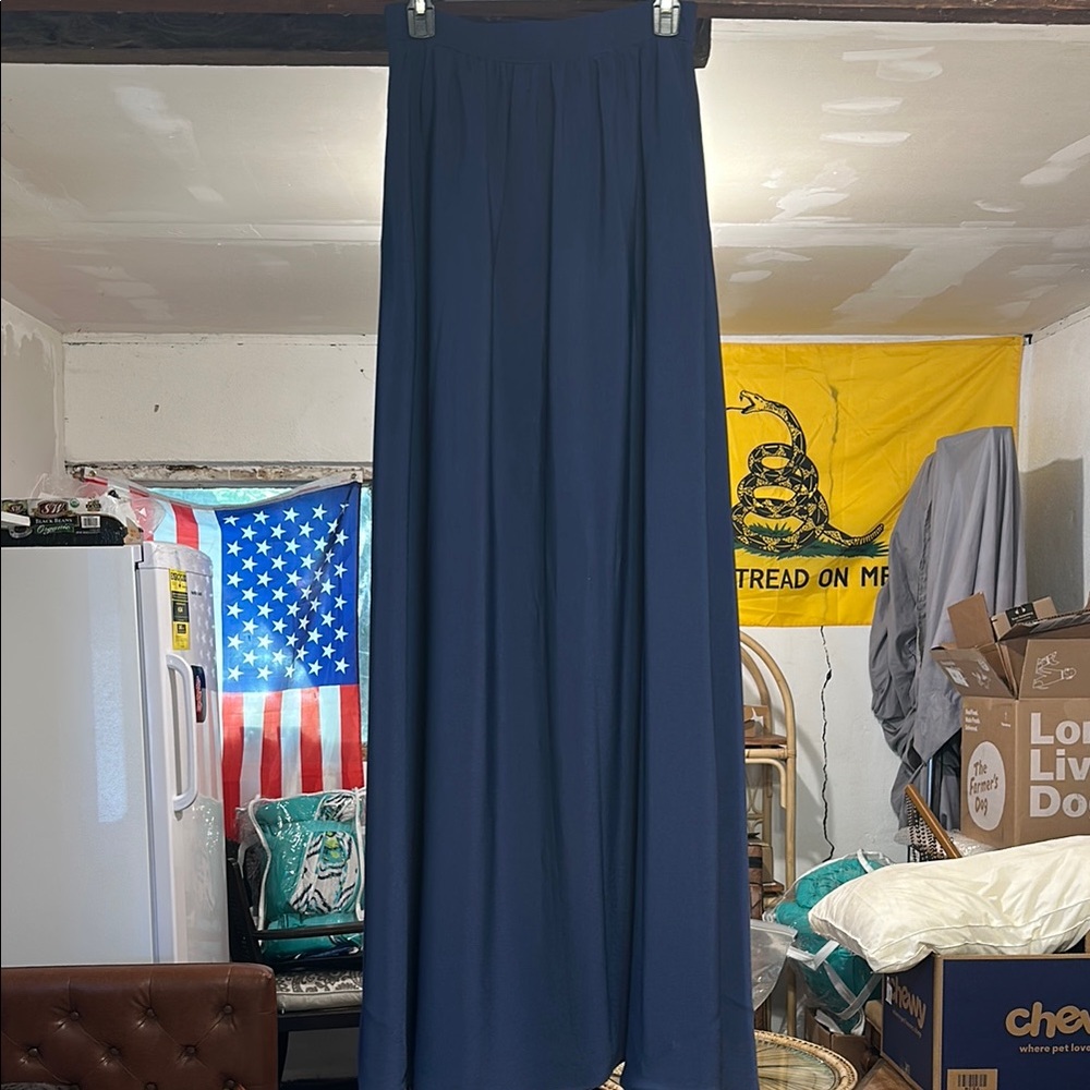 Rubber Ducky Productions Blue high waist pocketed formal skirt! Medium